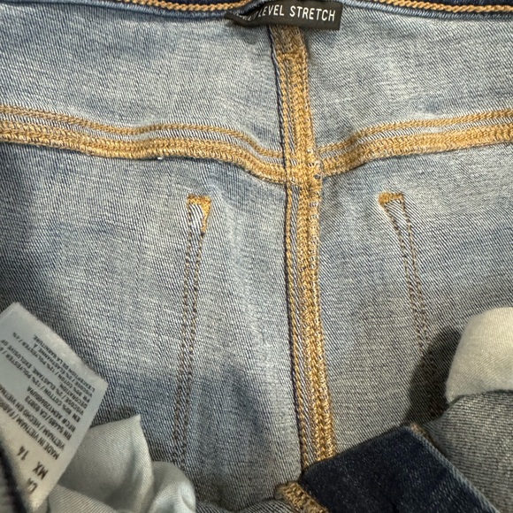 American Eagle Hi Rise Stretch Bootcut Flare Jeans Women's 14x29 Blue Dark Boho - Picture 10 of 12